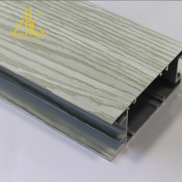 Wood grain finish extruded architectural use aluminium profile